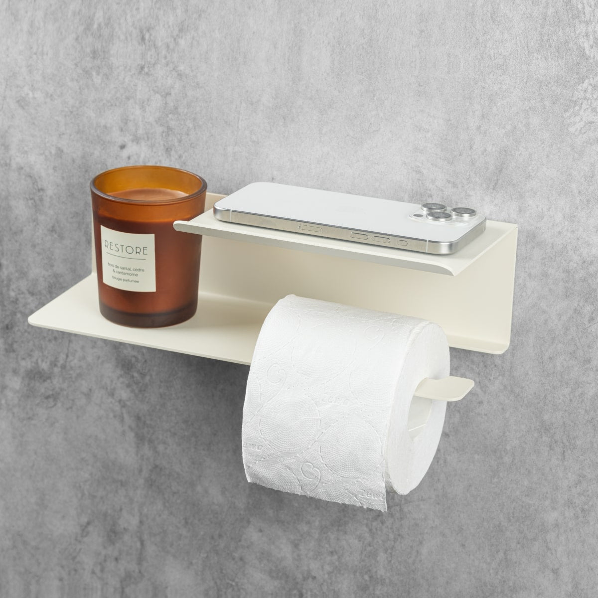 Porte-rouleau de papier toilette avec étagère Line Flex