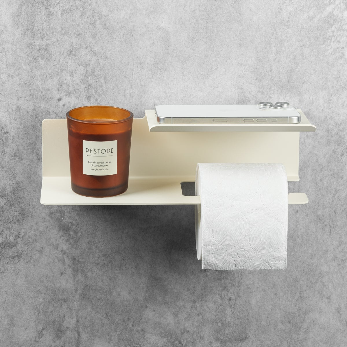 Porte-rouleau de papier toilette avec étagère Line Flex