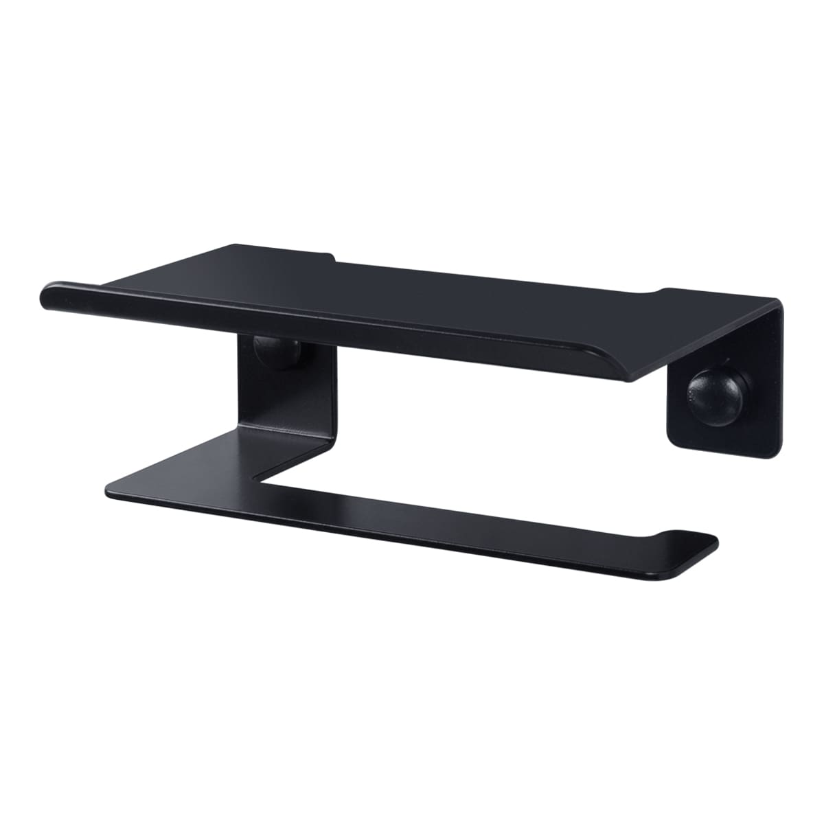 black toilet paper holder with shelf Bliss